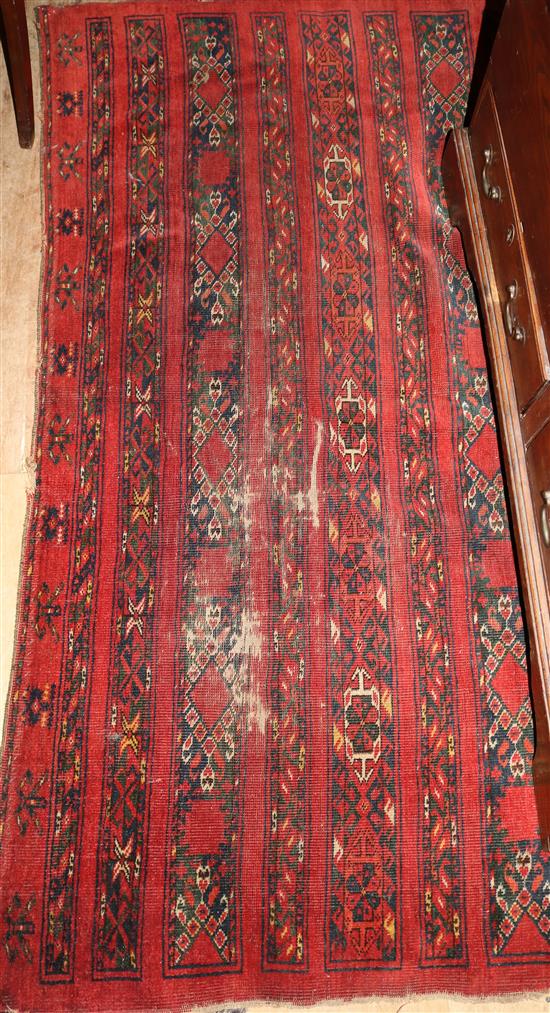 A Tekke Turkoman red ground rug